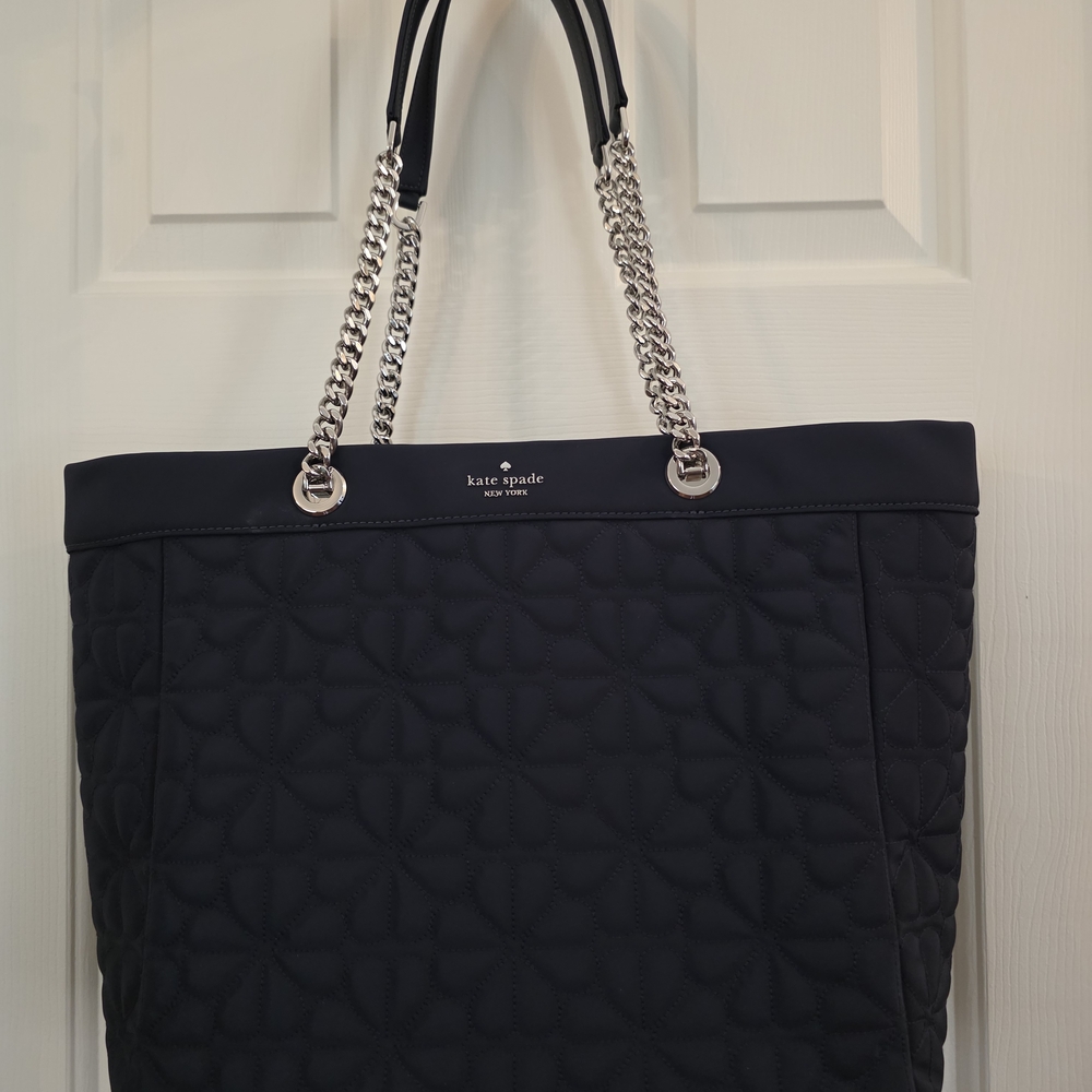 Kate Spade Black Quilted Tote Bag